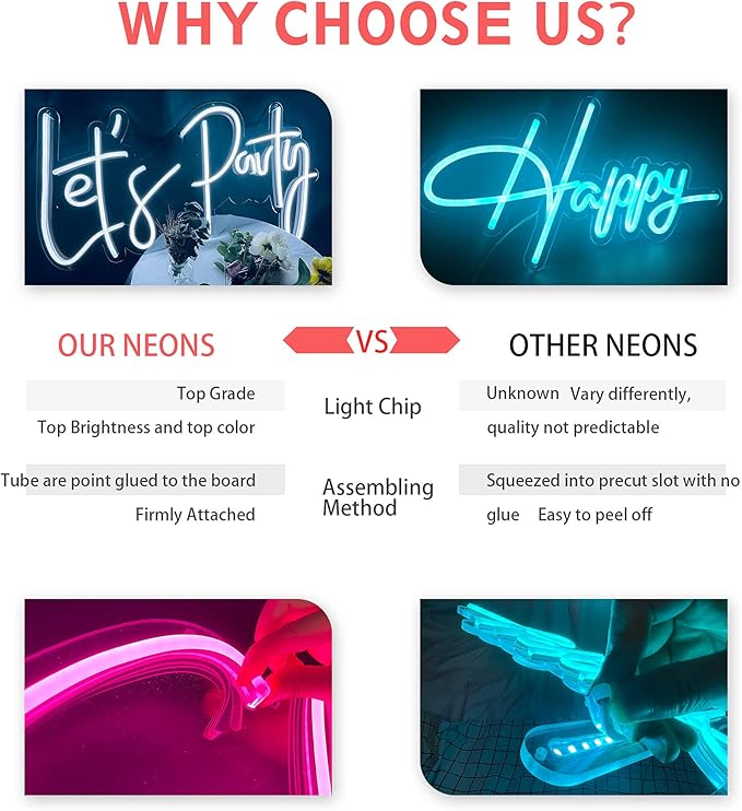 SELICOR Personalized Neon Signs Led Neon Signs Light for Bedroom Wedding Birthday Party Home Décor Custom Neon Sign Bar Store Logo Neon Sign (Optional 10" to 60")