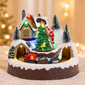 mumtop christmas village house, lighted christmas train sets, main product view