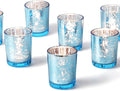 Homemory 24 Pcs Blue Votive Candle Holders, Mercury Glass Candle Holder, Tealight Candle Holders for Table Centerpieces, Baby Shower, Party, Anniversary, Wedding, Home Decor, Halloween, Christmas