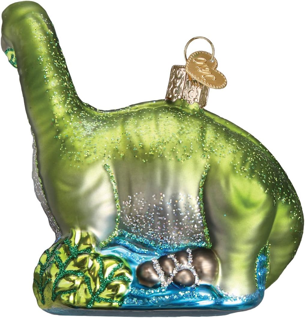 Old World Christmas Ornaments: Brontosaurus Glass Blown Ornaments for Christmas Tree (12471)