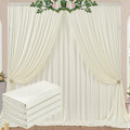 20 ft x 10 ft Wrinkle Free Ivory Backdrop Curtain for Wedding Parties, Polyester Ivory Photo Backdrop Drapes 4 Panels 5x10ft for Baby Shower Photoshoot Engagement Birthday Party Photography Background