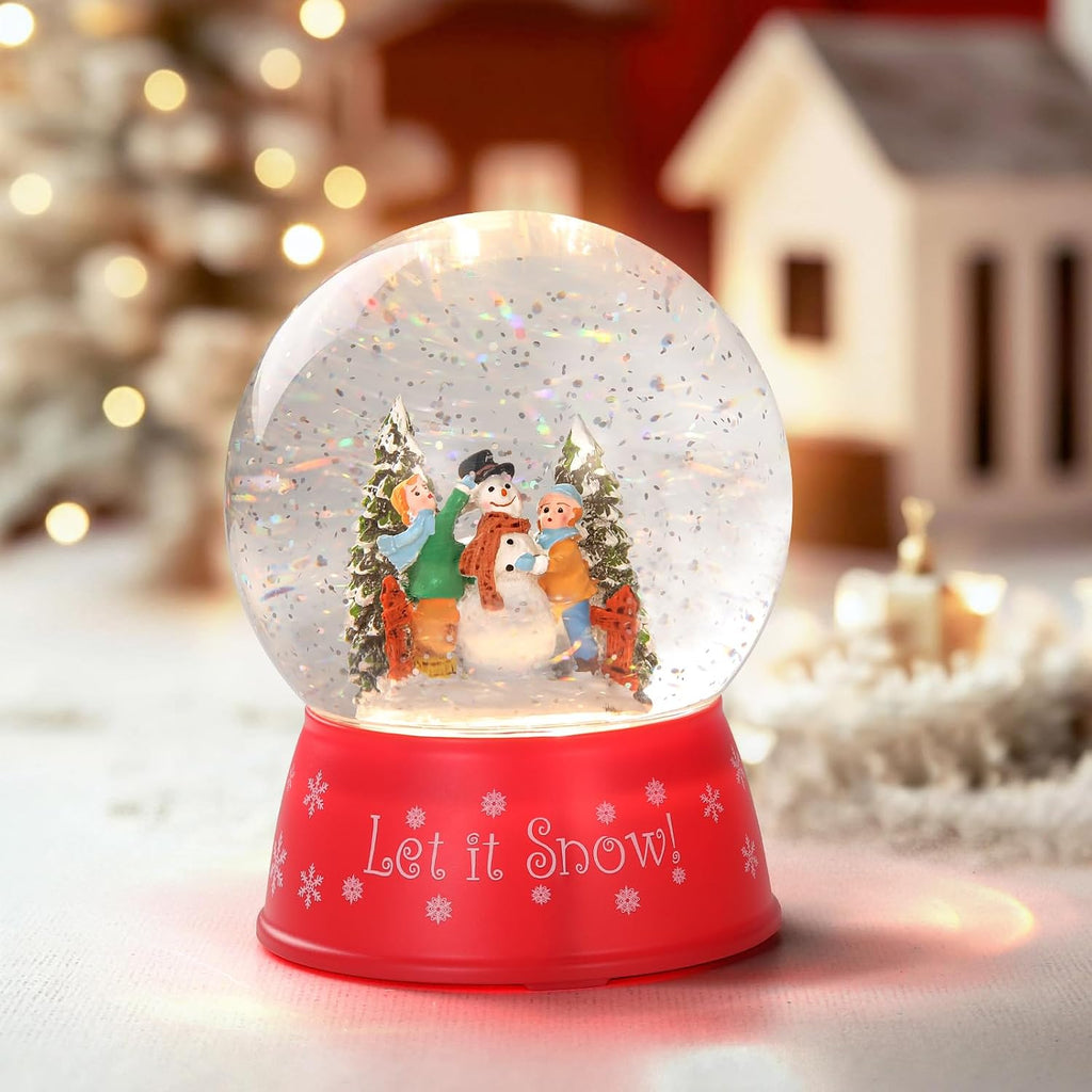120mm Christmas Snow Globe Lamp - Snowman Globle Musical Holiday Decoration Xmas Tree & Snowman with Timer, USB Power, Festive Room Light, Best Gift for Christmas,New Year