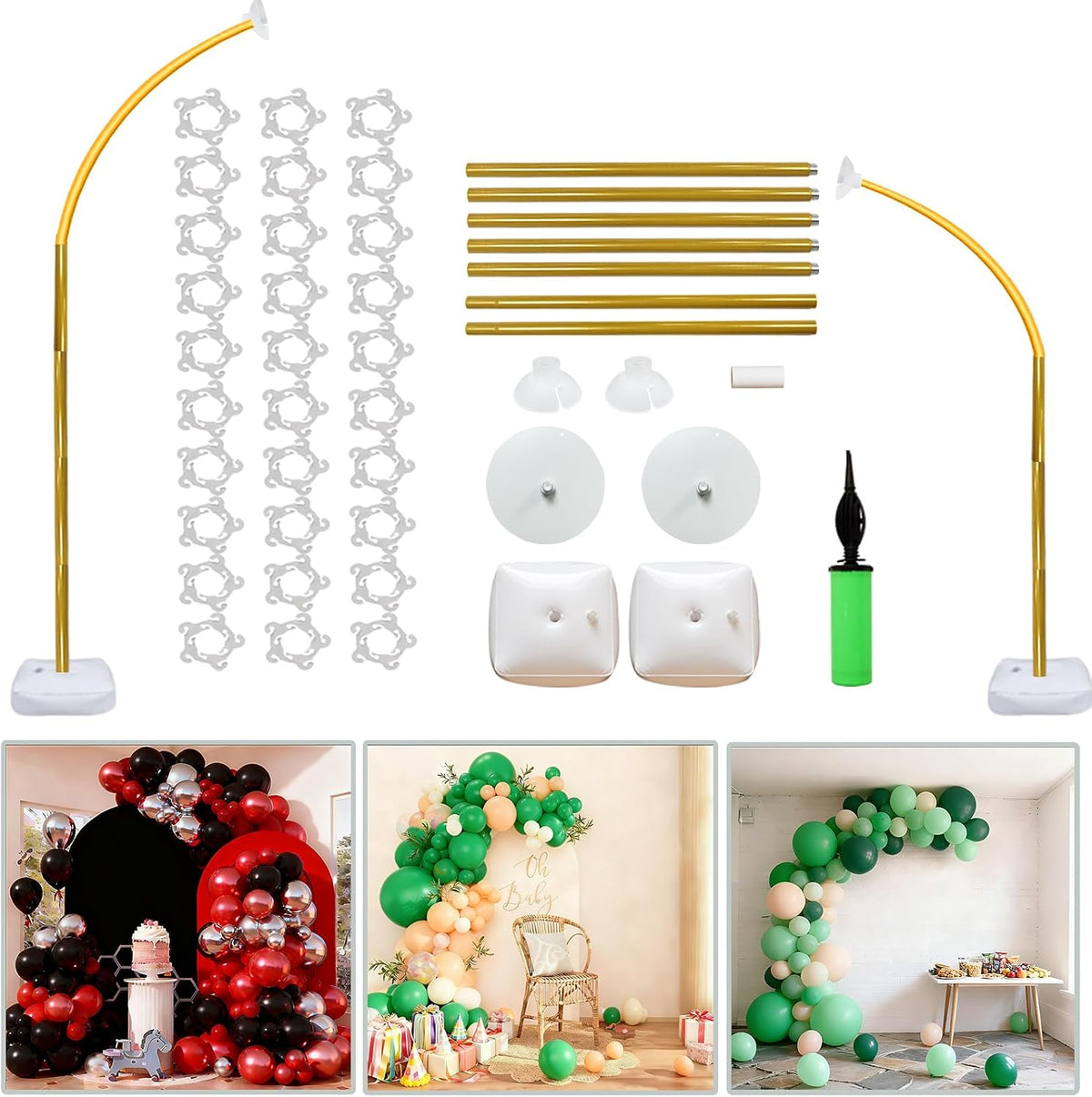 balloon arch stand kit 9ft &5.6ft,heavy duty base, main product view