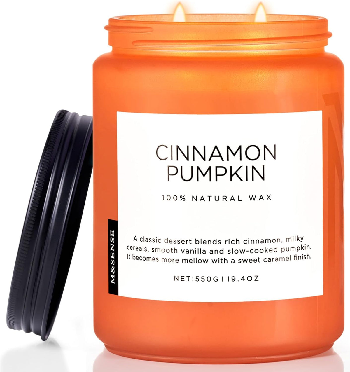 M&SENSE Cinnamon Pumpkin Scented Candle Fall Baking Spice Aroma 19.4oz