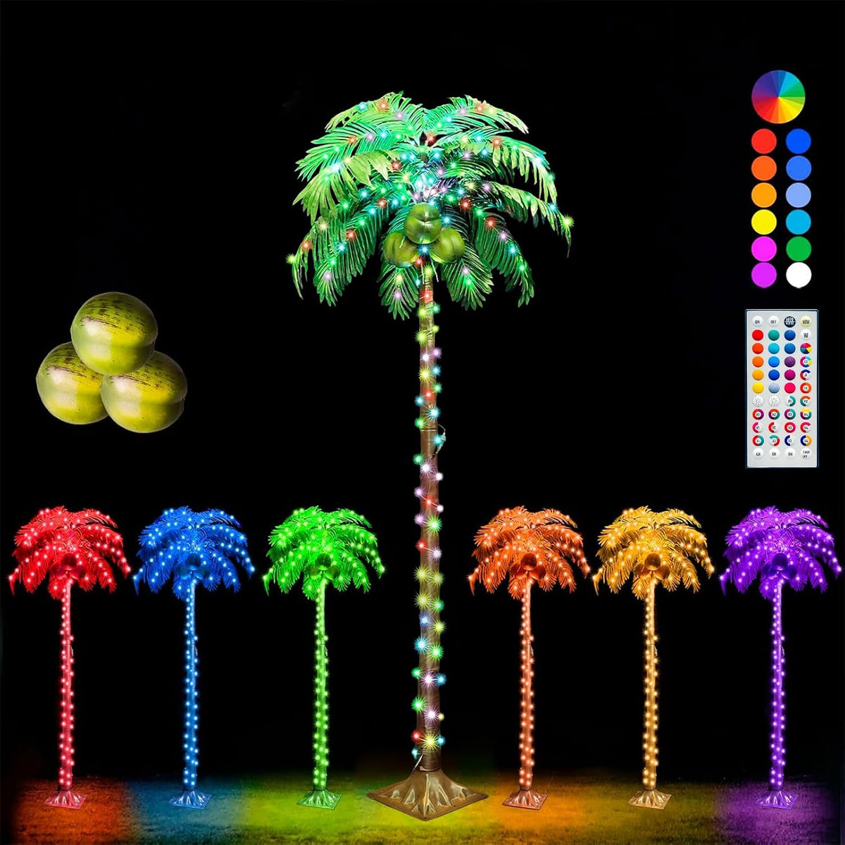 5ft light up palm trees outdoor with remote, main product view