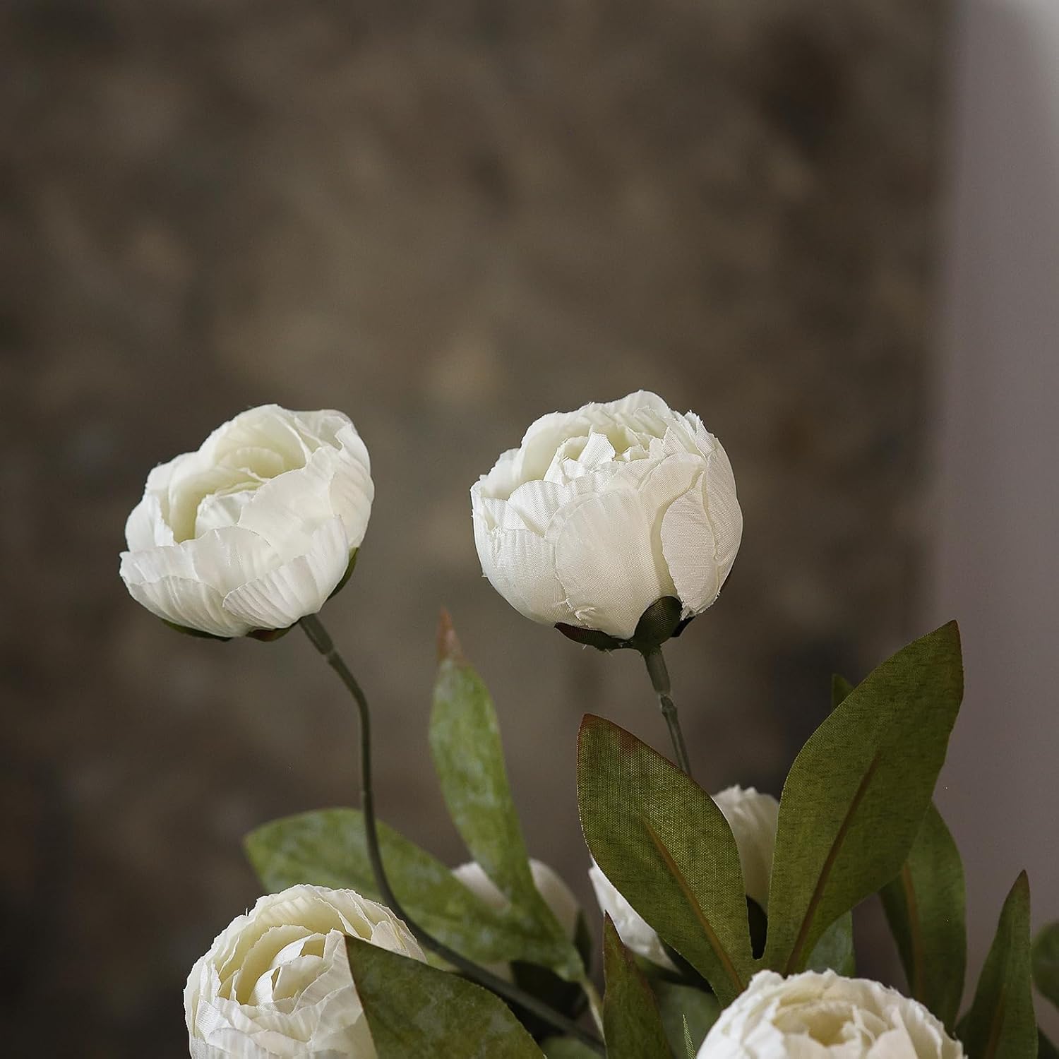 VIERENA 6 Pcs Faux Silk Peony Artificial Flowers for Vase -27", Bulk Fake Peonies Branches with Stems for DIY Bouquet Centerpieces Wedding Fillers Arrangements Shower Decorations (Cream)