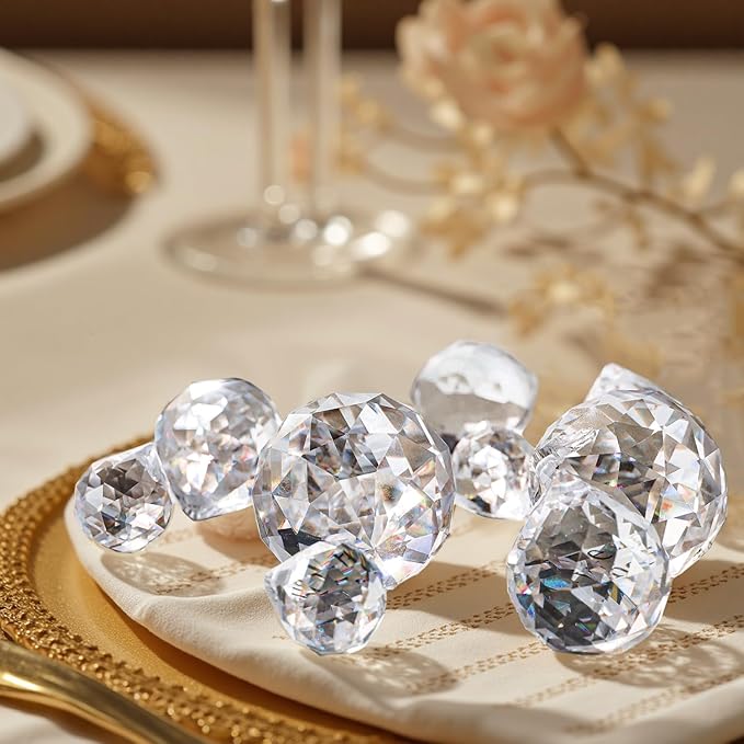 20mm/30mm/40mm Clear Crystal Balls Prism Sun Catcher for DIY Home Garden Wedding Party Decor, Pack of 13