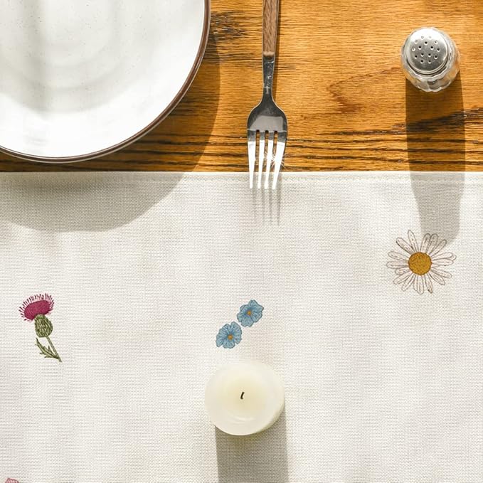 Artoid Mode Antique Herbs and Wild Flowers Summer Table Runner, Spring Fall Kitchen Dining Table Decoration for Home Party 13x72 Inch