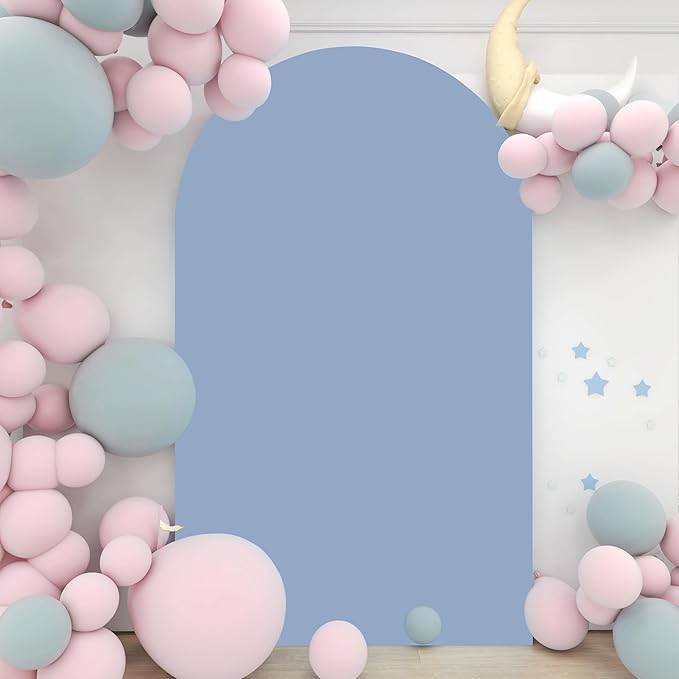 Wedding Arch Cover Dusty Blue Arches Stand Covers 7.2FT Arch-Backdrop-Cover Spandex Arch Covers Stretchy Backdrop for Wall Panels Chiara Back Drop Cover Baby Shower Balloon Party Decorations