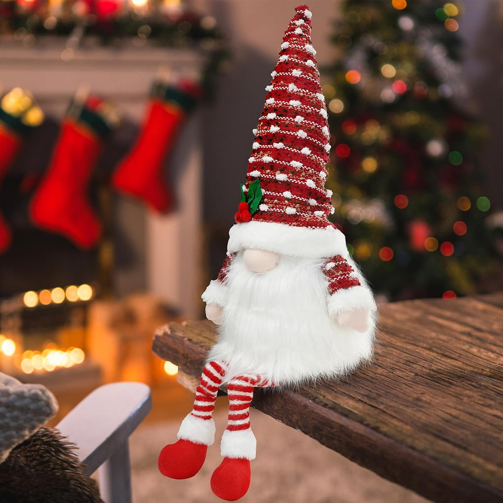 Gnome Christmas Tree Topper, Santa Plush Ornaments Party Decoration Supplies