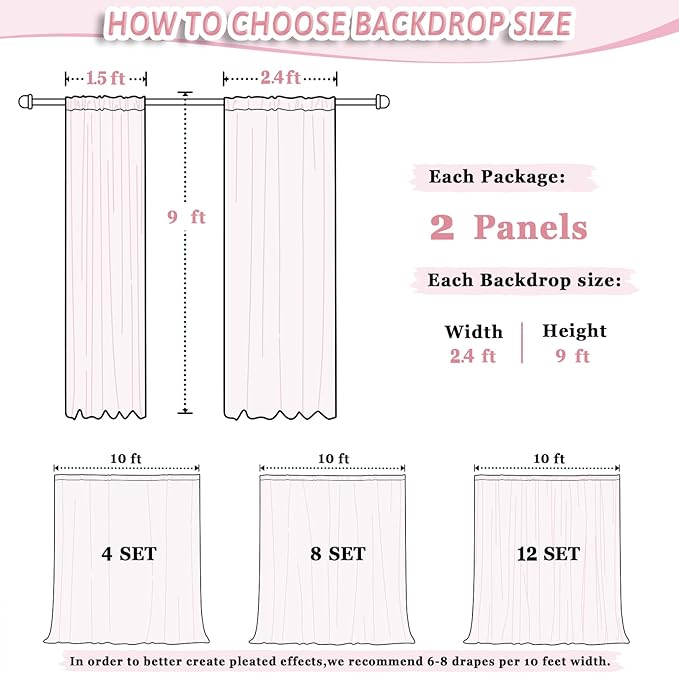 DUOBAO 2 Panels Chiffon Curtains 29"x108" Sheer Backdrop Drape Beach Curtain for Living Room Light Blue Voile Window Drapes for Wedding Ceremony (Sky Blue)