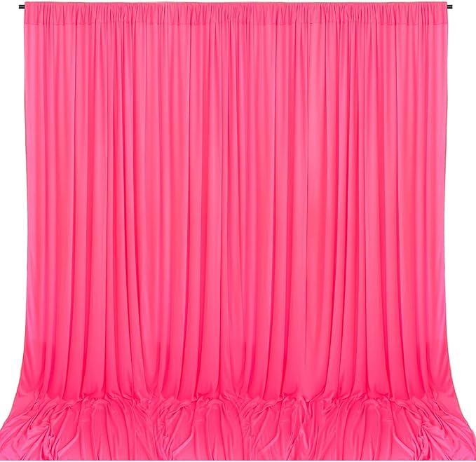 10 x 10 Feet Pink Backdrop Curtain for Partie, Background Curtains for Photoshoot, Birthday, Wedding, Halloween, Thanksgiving, Christmas Day, New Year Party Decorations 5Ft x 10Ft, 2 Panels