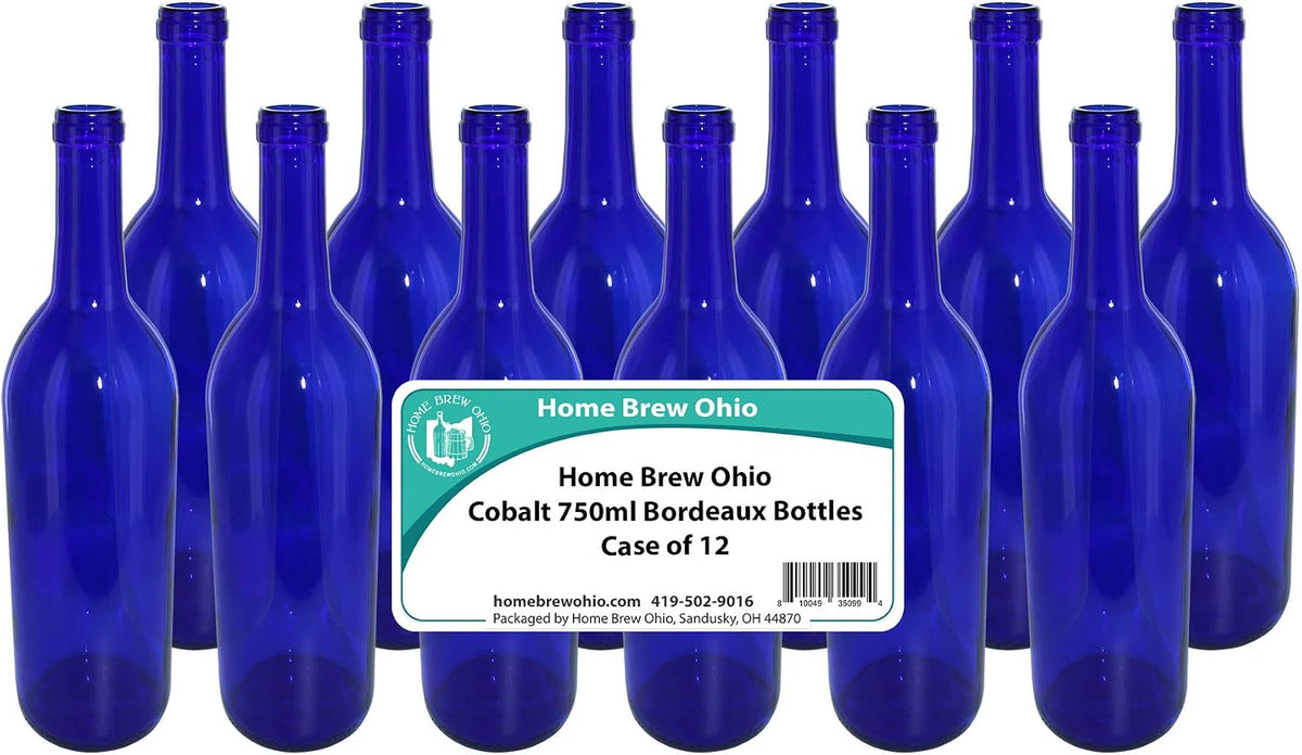 Home Brew Ohio Cobalt 750ml Bordeaux Bottles Case of 12