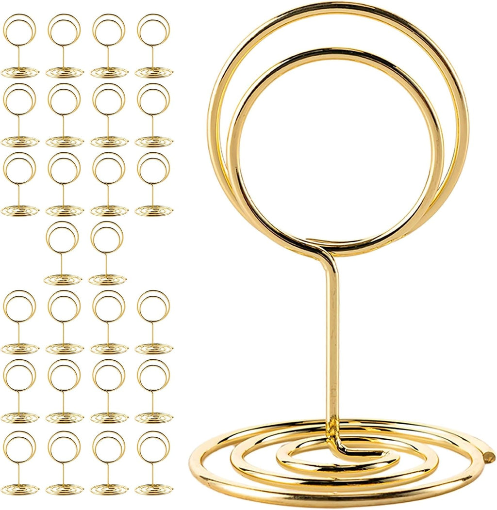warmtree 26 Pieces Gold Table Number Holders - Place Card Holders & Table Number Stands for Wedding Decor, Centerpieces for Tables, Multi-Use Card Holders for Parties/Birthdays/Restaurants