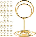 warmtree 26 Pieces Gold Table Number Holders - Place Card Holders & Table Number Stands for Wedding Decor, Centerpieces for Tables, Multi-Use Card Holders for Parties/Birthdays/Restaurants