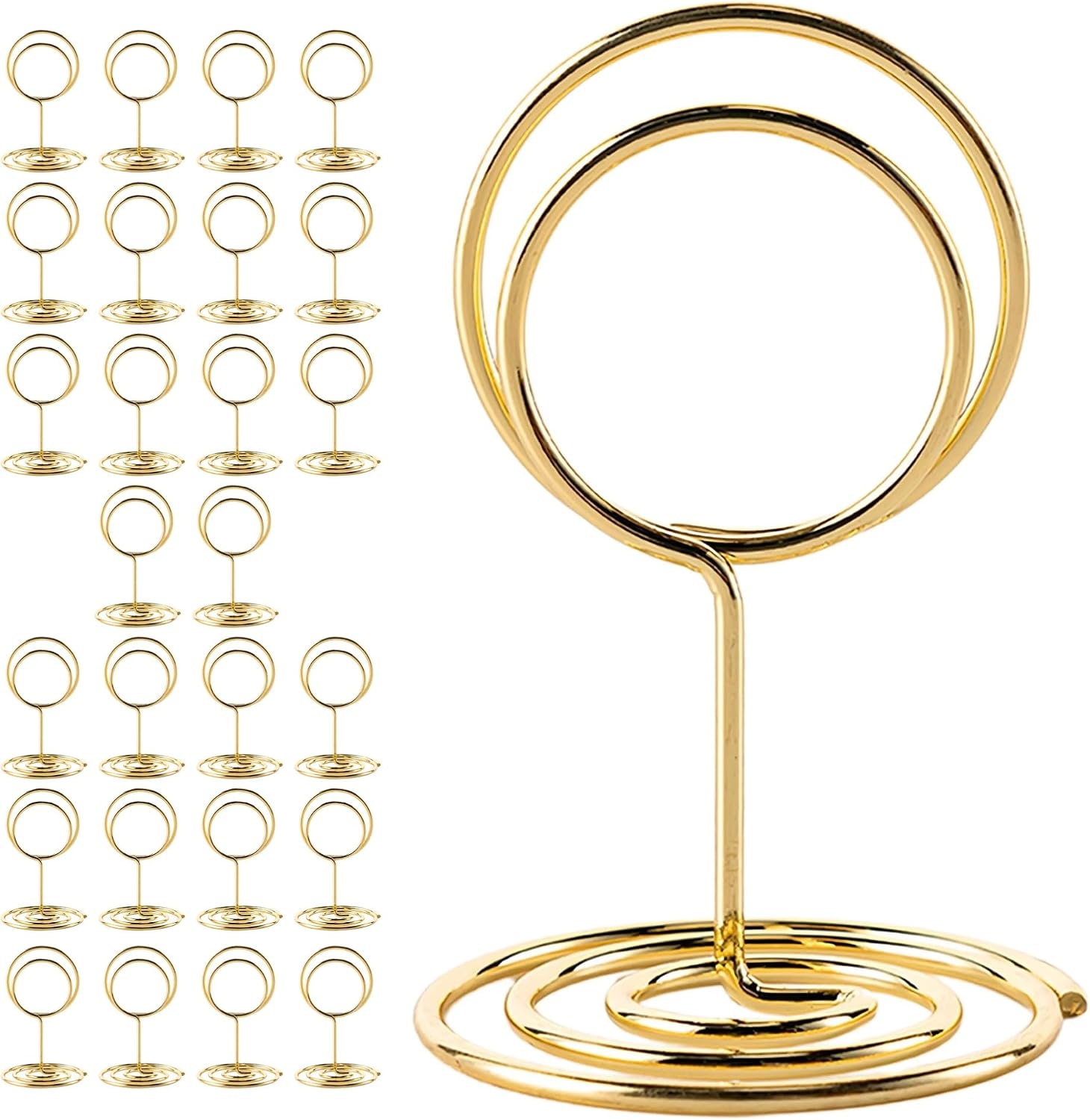 warmtree 26 Pieces Gold Table Number Holders - Place Card Holders & Table Number Stands for Wedding Decor, Centerpieces for Tables, Multi-Use Card Holders for Parties/Birthdays/Restaurants