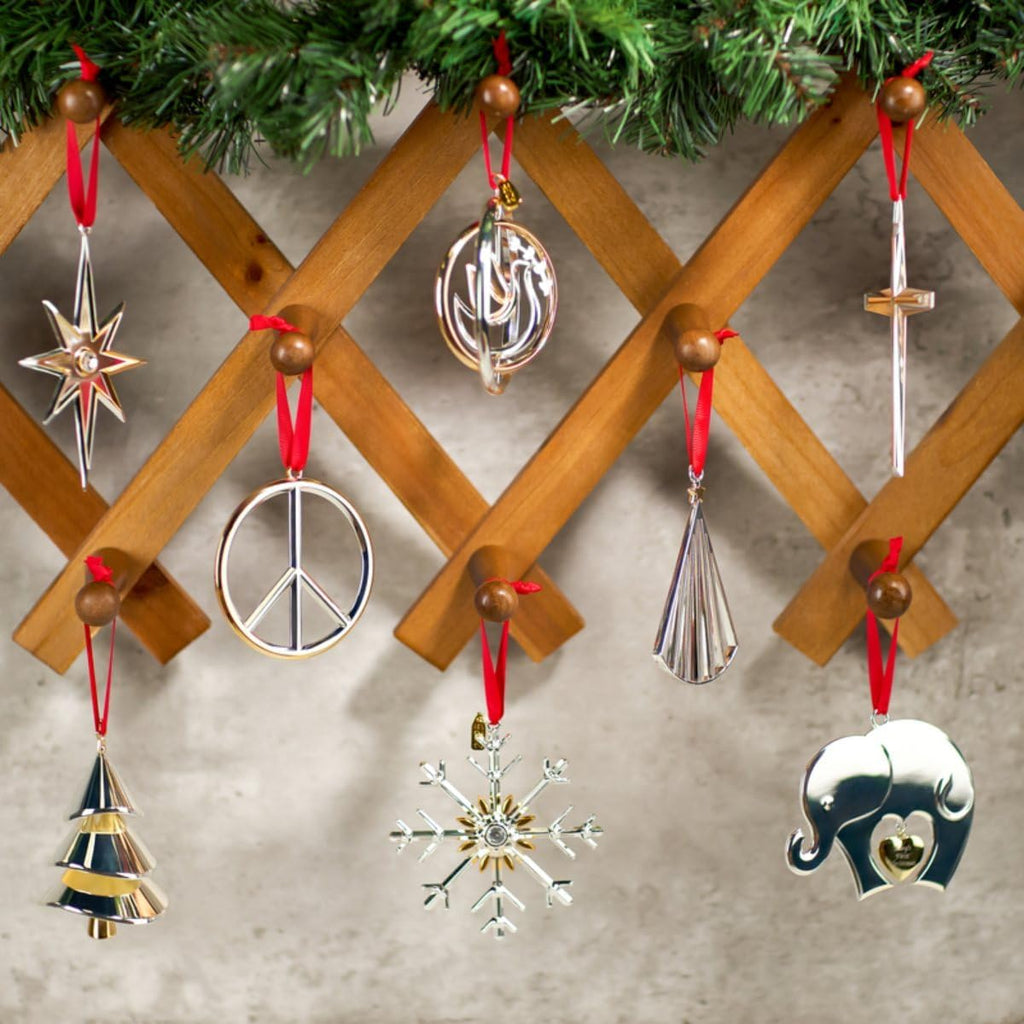 Nambé Cross Ornament – Two-Tone Holiday Decoration Symbolizing Faith and Hope, Elegant Angled Christmas Tree Hanging Accent for Seasonal Home Décor, Religious Gifts, and Festive Celebrations, 2.5" L