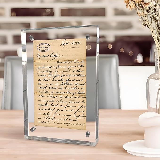 5x7 Inches Acrylic Picture Frames 5 Pack, Double Sided Magnetic Photo Frames,Free Standing on Desk or Table Clear Picture Frames