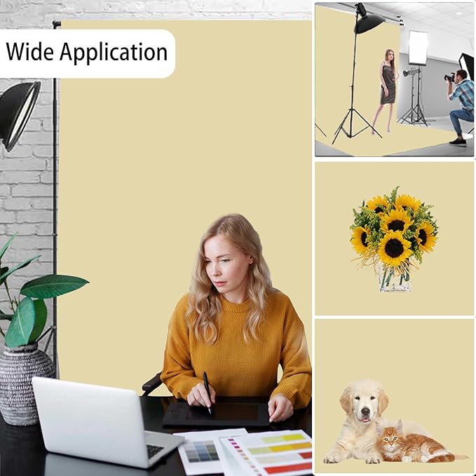 Tan Photography Backdrop for Photoshoot, Photo Backdrop Curtain, Perfect Tan Backdrops for Party Portrait Photoshoots Video Studio 6FTx9FT