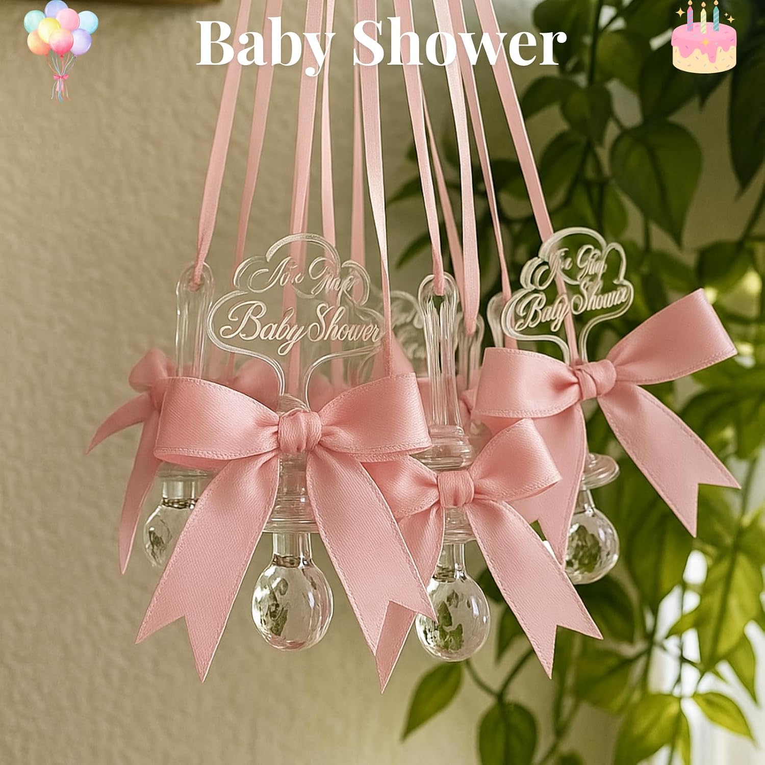 Pink Gift Wrap Bows - 50pcs 3.3 Inch Elegant Bows for Gift Wrapping, Party Decorations, Wedding Decor, Birthday Presents, Holiday Gifts, DIY Crafts, Baby Shower, Anniversary, Christmas, Gift Bags