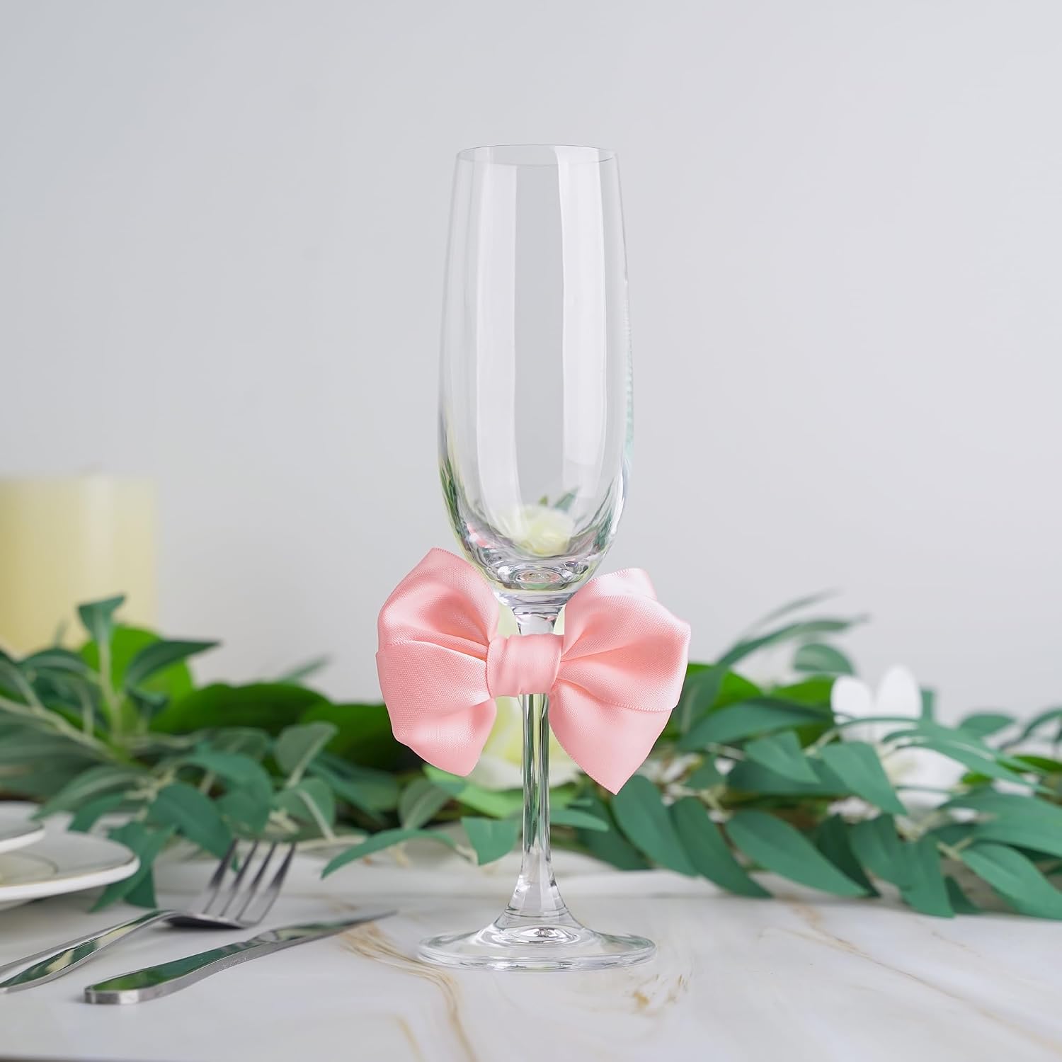 AIMUDI Pink Satin Ribbon Twist Tie Bows for Treat Bags 3.5" Baby Pink Bows for Crafts Small Pink Bows for Baby Shower Premade Bows for Cake Pops Candy Apple Wedding Favors Bridal Shower -24 Counts