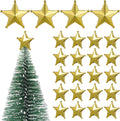 jojofuny 50pcs Mini Christmas Tree Star: Miniature Gold Christmas Tree Top Star Topper Decorations for Holiday Party Centerpiece Treetop Decor