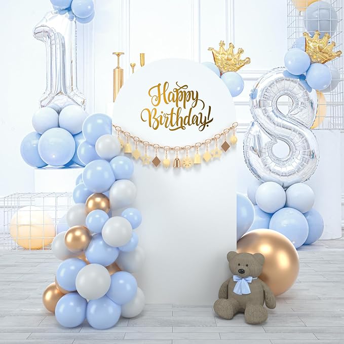 bricia Wedding Arch Backdrop Stand Cover, 6.6FT Double Sided Stretchy Arch Cover Fitted Wedding Birthday Party Banquet Decoration (White 79.2''Lx39.6''W)
