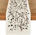 Artoid Mode Leaves and Flowers Cotton 210 GSM Winter Table Runner, Seasonal Christmas Kitchen Dining Table Decoration for Home Party Decor 13x72 Inch