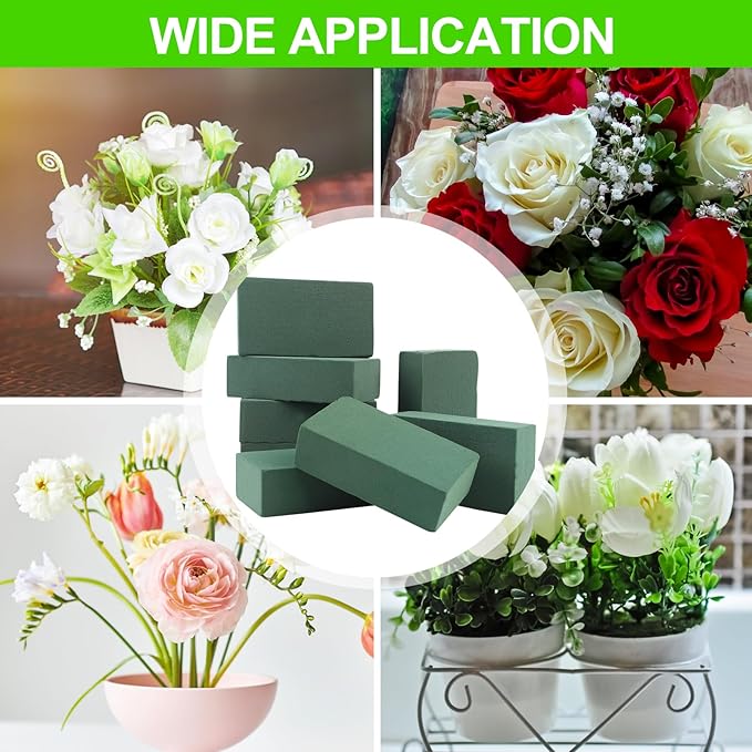 CCINEE 8 Pcs Floral Foam Bricks,Mini Florist Flower Foam Green Blocks Supplies for Fresh and Artificial Flower Arrangements Crafts DIY