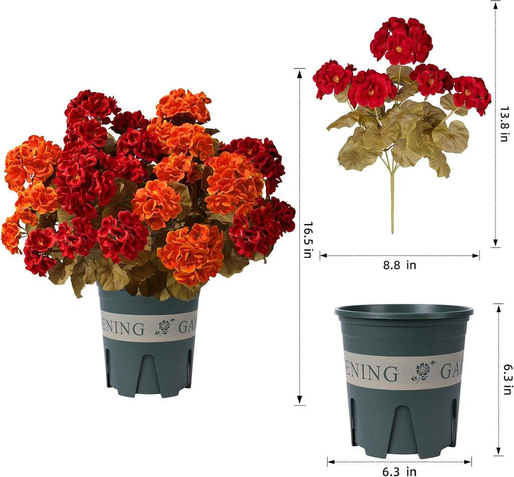 geraniums fall flowers artificial flowers for outdoors autumn showing dimensions