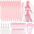 Ctosree 250 Pcs Baby Shower Favors Includes Ballpoint Pens Angel Keychains Organza Bags Thank You Cards for Guest Gifts Baby Shower Gender Reveal Party(Pink,It's a Girl)