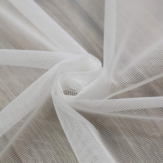 78" Vintage Sheer Voile Elegant Linen Fabric Touch Rod Pocket Tulle Backdrop Curtains Door Curtain for Farmhouse Bedroom Living Room Modern Drapes Decor, 2 Panels, 78 inch Length, White