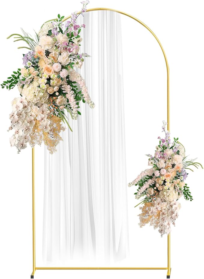 7.2FT Gold Metal Arch Backdrop Stand, Square Balloon Arch Stand Wedding Frame for Birthday Party, Baby Shower, and Ceremony Decoration