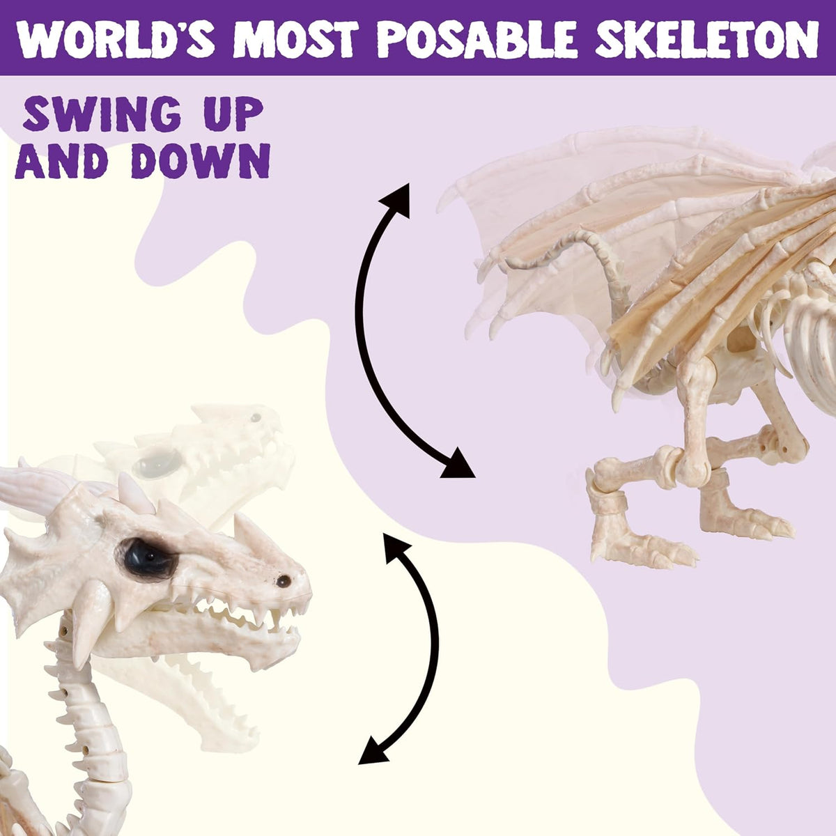 JOYIN Dragon Skeleton Halloween Decoration, 23.6" Roaring Mist-Spraying ...