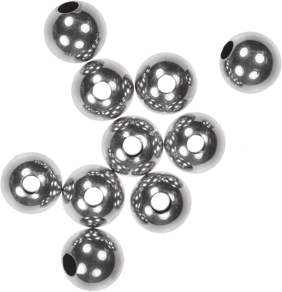 ugems 14k white gold 3mm hollow smooth beads, main product view