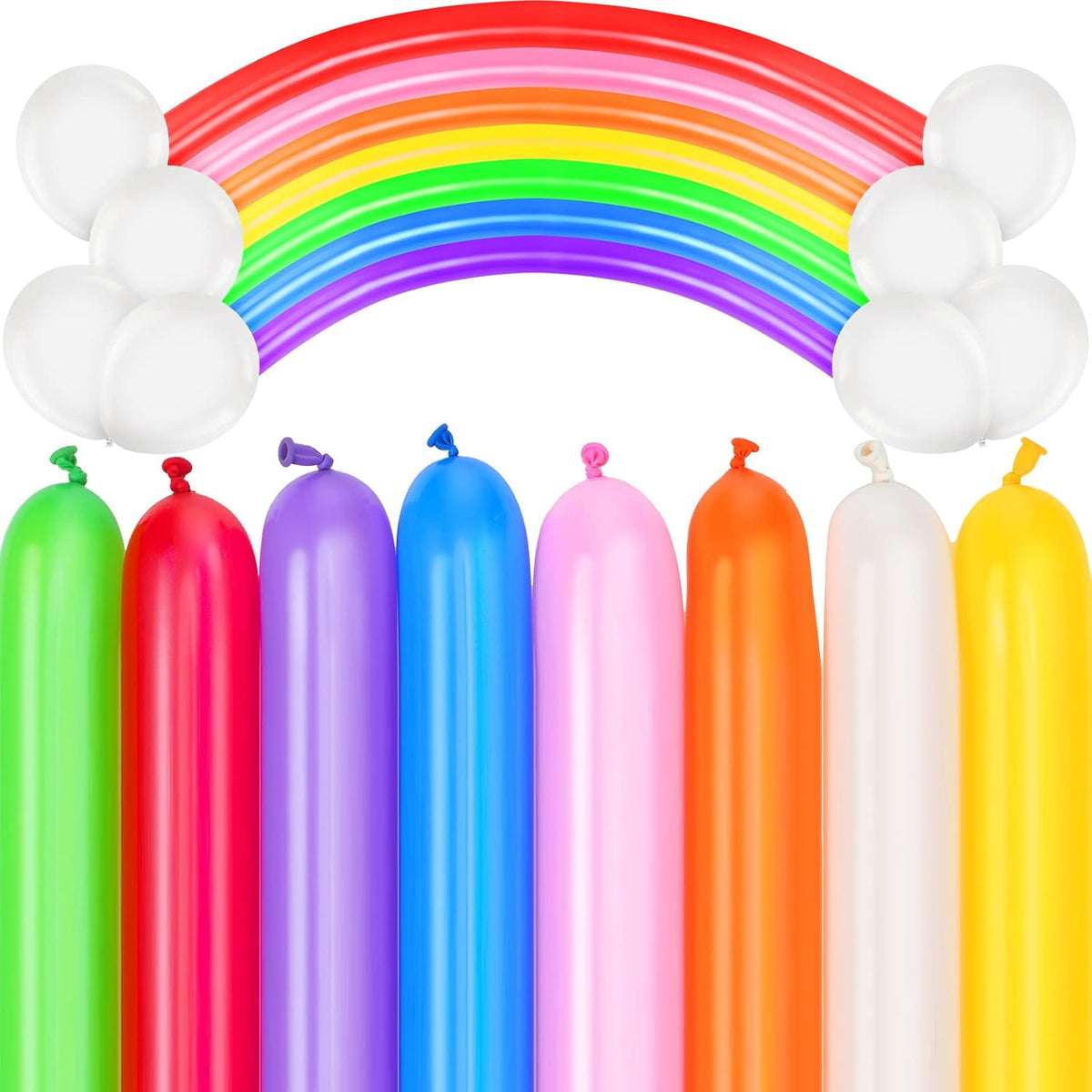 Sratte 1000Pcs 260Q Animal Twisting Long Balloon Multi‑color, Bright Colors