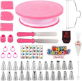 Cake Decorating Kit, 190 Pcs Baking Supplies (Pink) | Cake Turntable, Leveler, 24 Numbered Icing Tips, 2 Spatulas, 3 Scrapers, 50 Cupcake Liners, 100 Pastry Bags & More