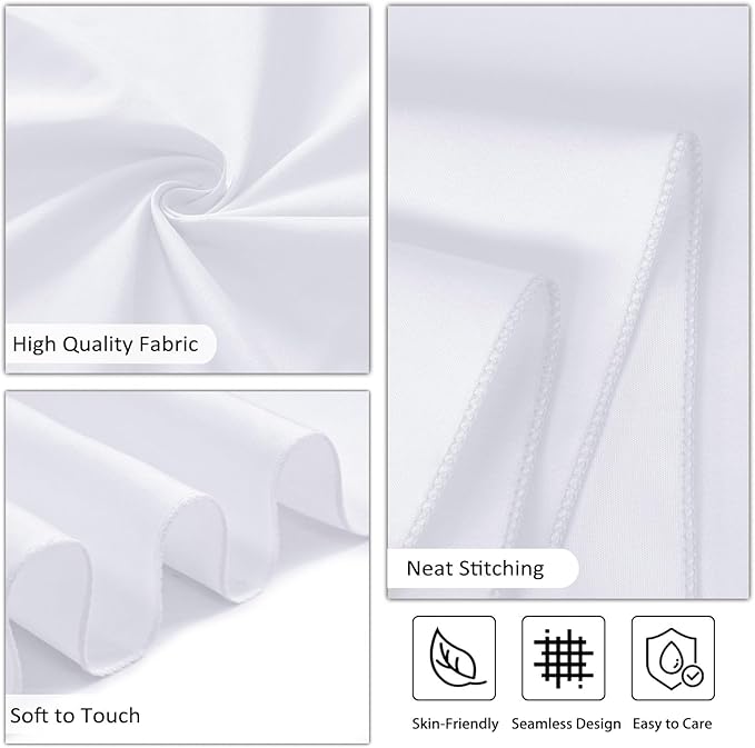 12 Pack White Table Cloth 60 x 102 Inch Rectangular Tablecloths for 6 Foot Rectangle Tables, Wrinkle Resistant White Tablecloth Washable Polyester Fabric Table Covers for Buffet Wedding Party Banquet