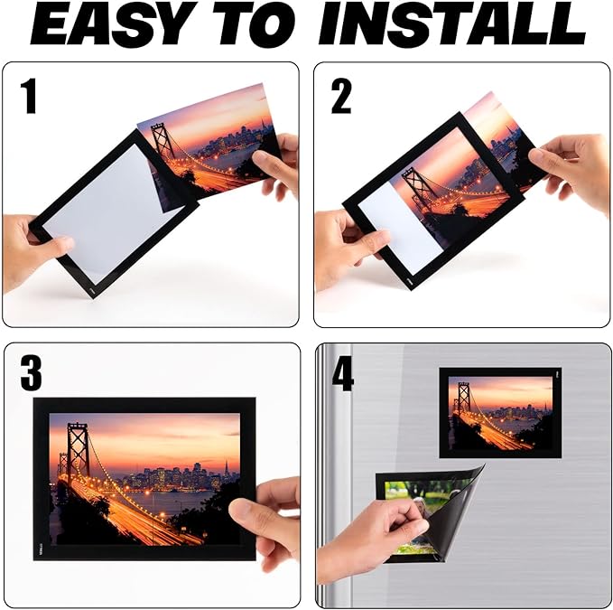 Magnetic Picture Frames for Refrigerator (4"X6",30 Pack),Magnet Photo Frame Pockets/Greeting Card Sleeve,Decorations for Lockers