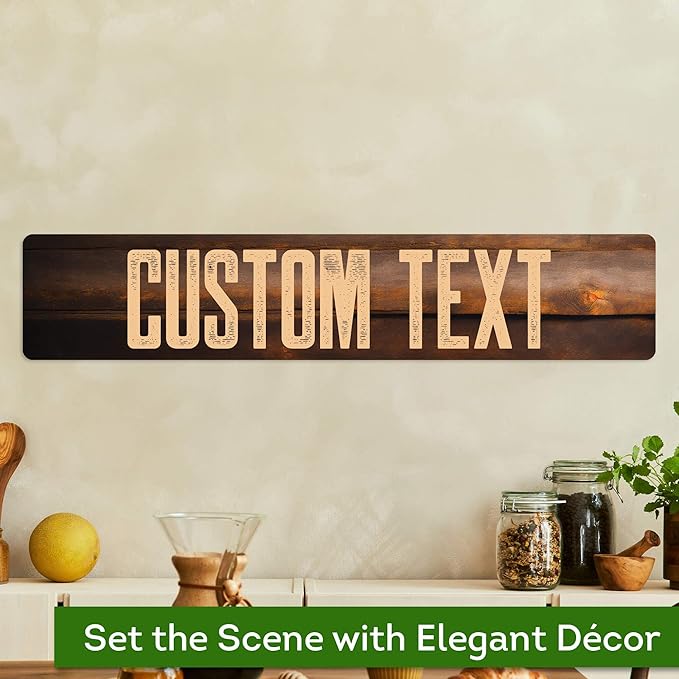 Custom Sign, Custom Street Sign, 11 Font Colors, 13 Font Styles, 4 Hole Options, 22 Sizes, 6x30 Inches, Rust Free DiBound, Fade Resistant, Made in USA by My Sign Center (Vintage Wood)