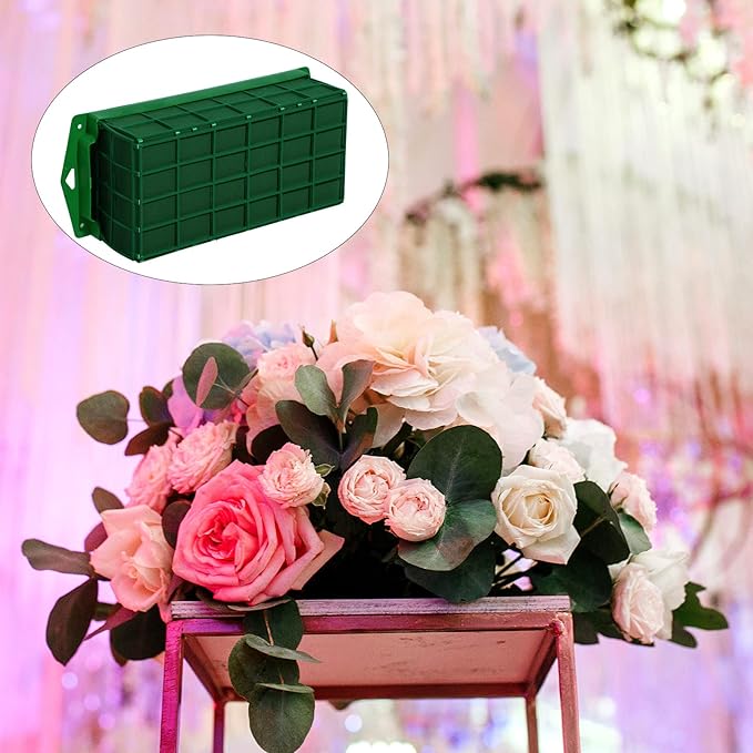Boao 30 Pieces Floral Foam Cage Holder with Floral Foam for Fresh Flowers Cage Bowl for Table Centerpiece Flower Arrangement, Rectangle, 11.8 x 4.7 x 3.1 Inch