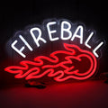 Neon Sign, LED Neon Light Sign 17x10， USB Powered Decorative Bar Open Sign for Home Bar Store Party Decor，FIREBALL Whiskey Neon Lights for Man Cave