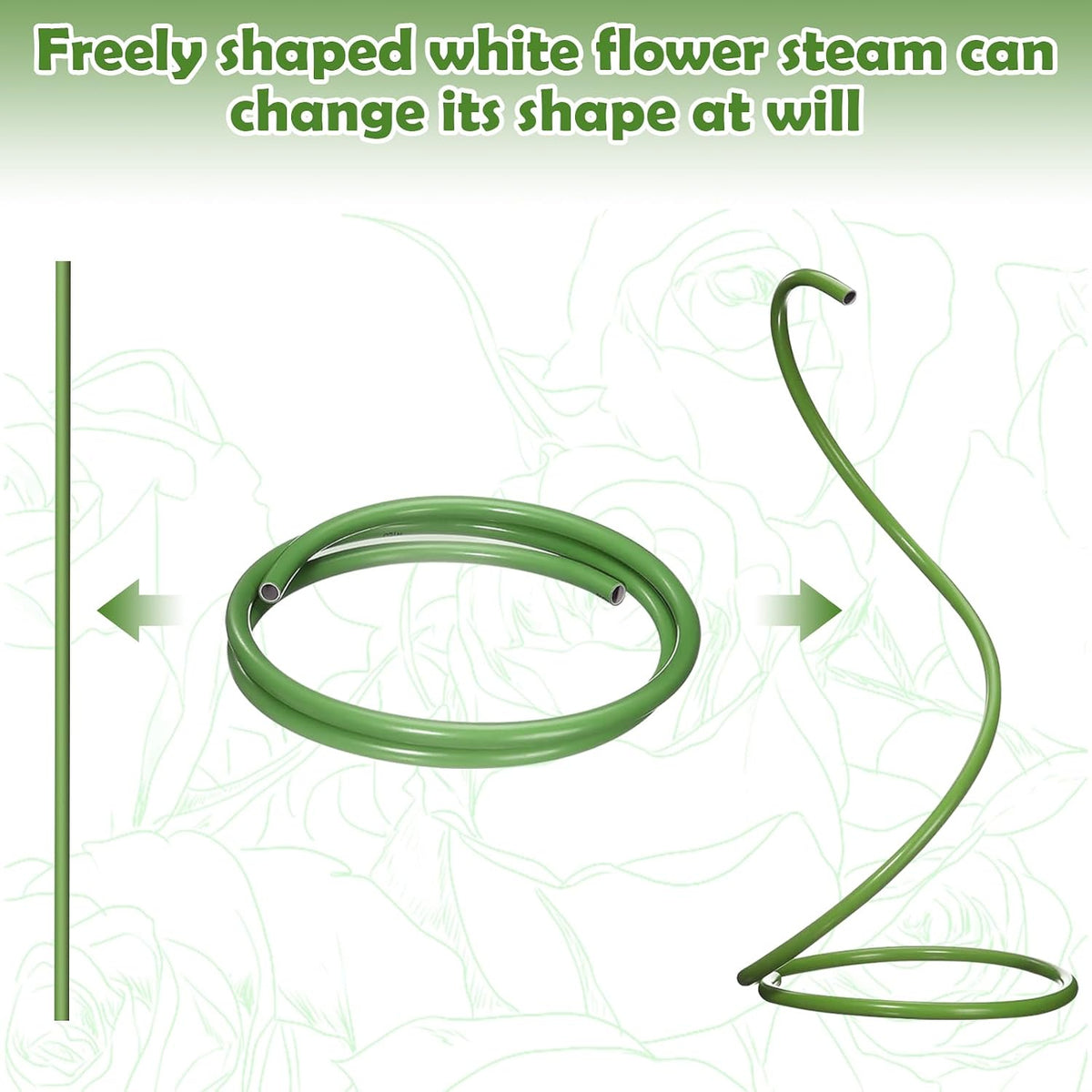 2Pack 19.69Ft Giant Flower Stand Green Flexible Pipe for Decoration Flower Po...
