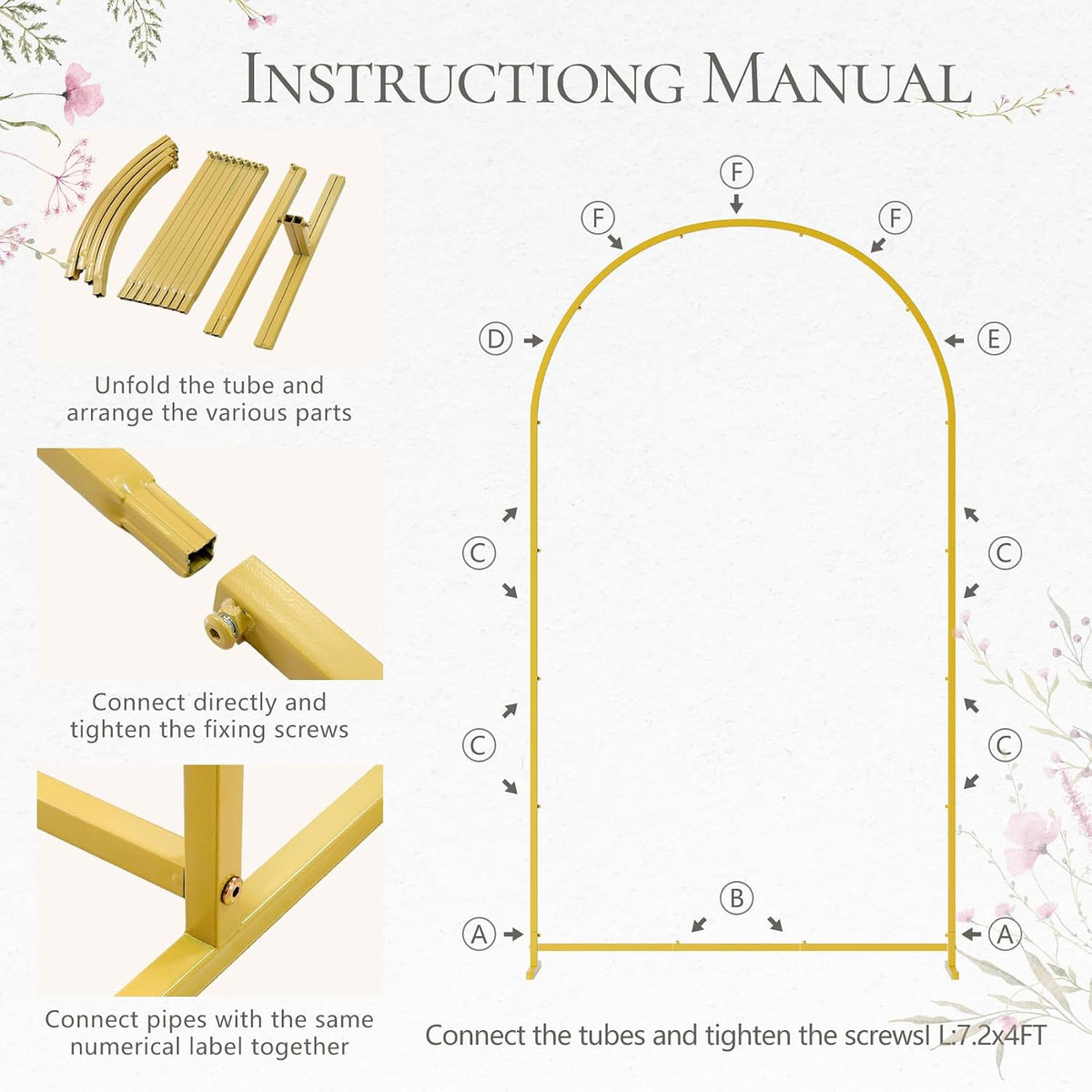 arch backdrop stand (4ft/5ft/6ft), metal arch frame stand on a desk or shelf
