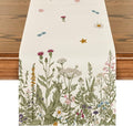 Artoid Mode Antique Herbs and Wild Flowers Summer Table Runner, Spring Fall Kitchen Dining Table Decoration for Home Party 13x72 Inch