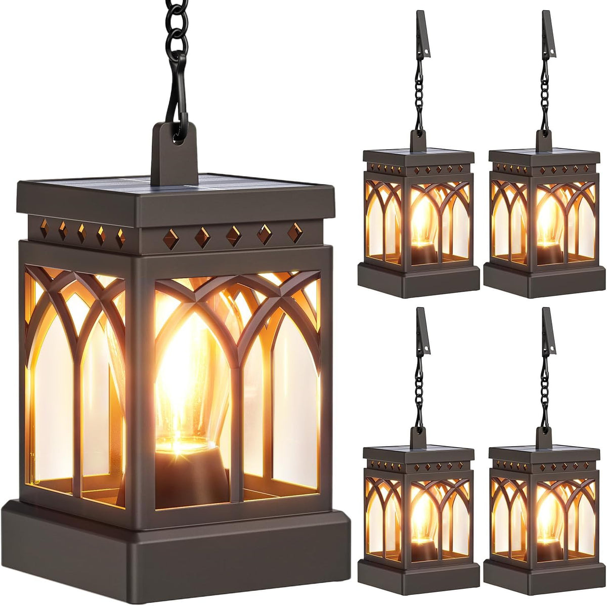 kooper 4 pack solar lanterns outdoor waterproof, brighter, main product view