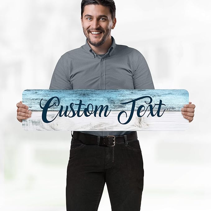 Custom Sign, Custom Street Sign, 11 Font Colors, 13 Font Styles, 4 Hole Options, 22 Sizes, 8x32 Inches, Rust Free DiBound, Fade Resistant, Made in USA by My Sign Center (Coastal)