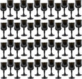Plastic Wine Glasses，Plastic Goblets Vintage Style Cordial Drinking Glasses for Wedding Reception, Halloween Grand Event Party Supplies (48, Black)