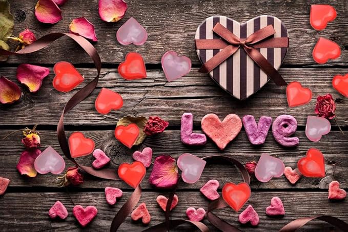 Fangoo 220 Pieces Pink Acrylic Heart Flat Back Heart Gems for Valentine's Day Decorations, Vase Filler, Table Scatter Decoration, Wedding Decorations,Home Decorations(Pink, 1LB)