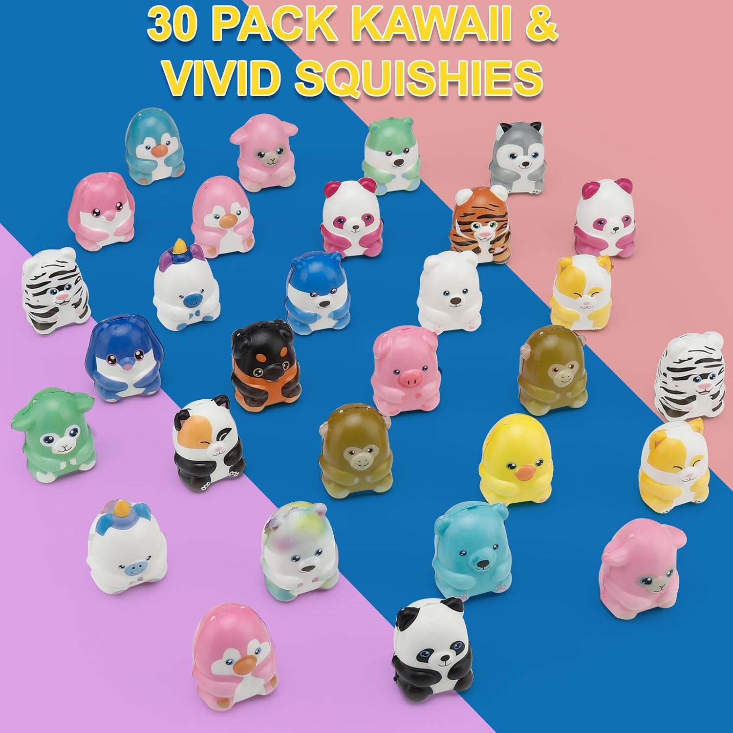 curibble 30 Packs Party Favors Slow Rising Animal Squishy Toys with Capsules,Goodie Bag Stuffers,Birthday Gifts,Treasure Box Toys, Kids Classroom Prizes,Claw Machine Toys, Stress Relief Squishy toys